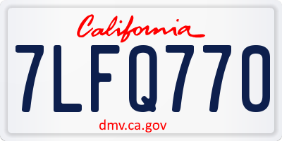 CA license plate 7LFQ770