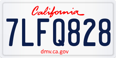 CA license plate 7LFQ828