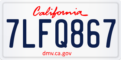 CA license plate 7LFQ867