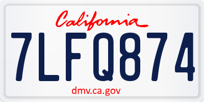 CA license plate 7LFQ874