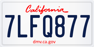 CA license plate 7LFQ877