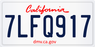 CA license plate 7LFQ917