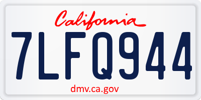 CA license plate 7LFQ944