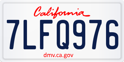 CA license plate 7LFQ976