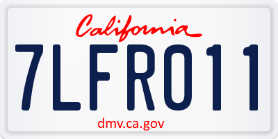 CA license plate 7LFR011