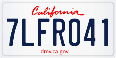 CA license plate 7LFR041