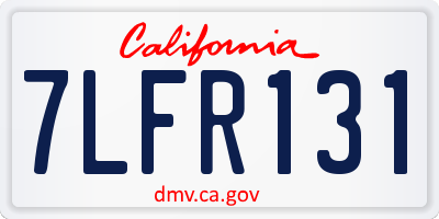 CA license plate 7LFR131