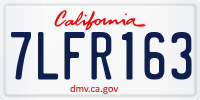 CA license plate 7LFR163