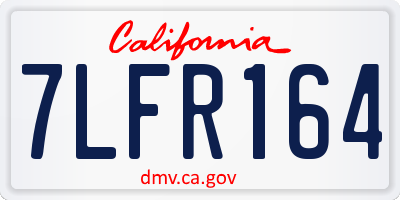 CA license plate 7LFR164