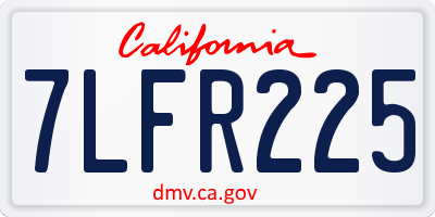 CA license plate 7LFR225