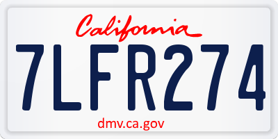 CA license plate 7LFR274