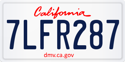 CA license plate 7LFR287