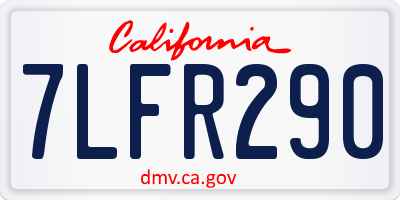 CA license plate 7LFR290