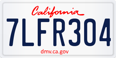 CA license plate 7LFR304