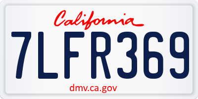 CA license plate 7LFR369