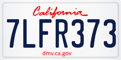 CA license plate 7LFR373