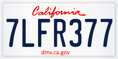 CA license plate 7LFR377
