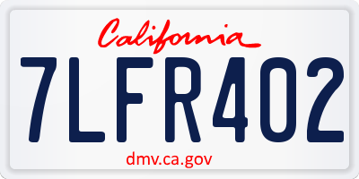 CA license plate 7LFR402