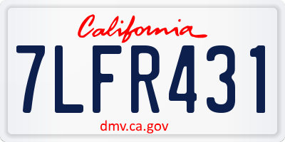 CA license plate 7LFR431