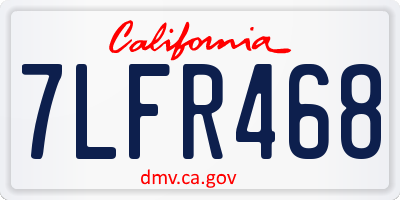 CA license plate 7LFR468