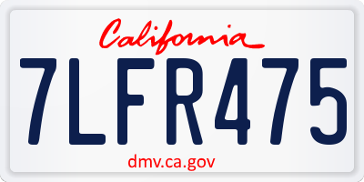 CA license plate 7LFR475
