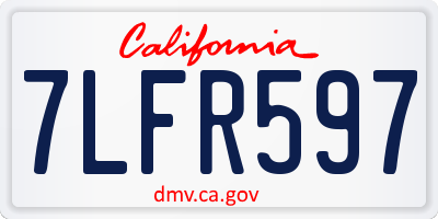 CA license plate 7LFR597