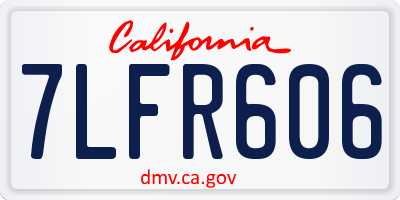 CA license plate 7LFR606