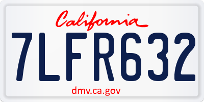 CA license plate 7LFR632