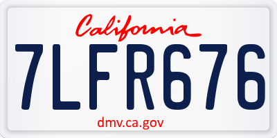 CA license plate 7LFR676