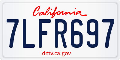 CA license plate 7LFR697