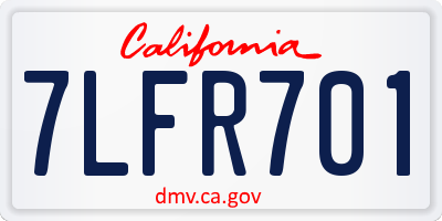 CA license plate 7LFR701