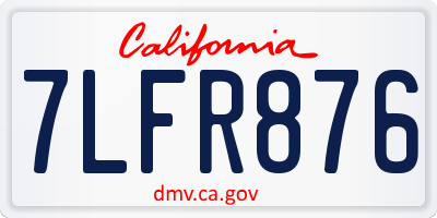CA license plate 7LFR876