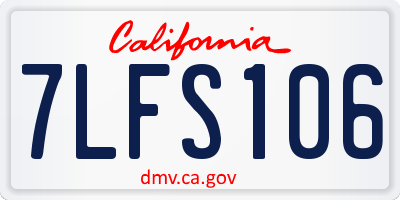 CA license plate 7LFS106
