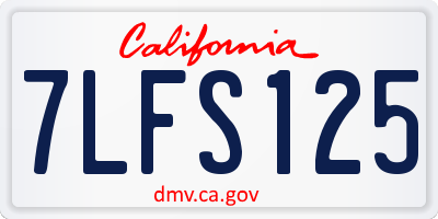 CA license plate 7LFS125