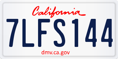 CA license plate 7LFS144