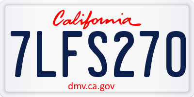 CA license plate 7LFS270