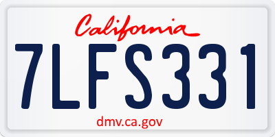 CA license plate 7LFS331