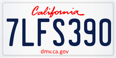 CA license plate 7LFS390