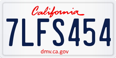 CA license plate 7LFS454