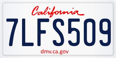 CA license plate 7LFS509