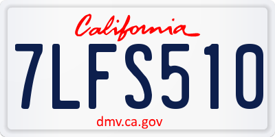 CA license plate 7LFS510