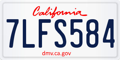 CA license plate 7LFS584