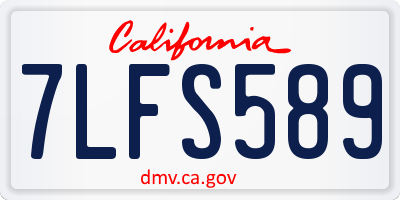CA license plate 7LFS589