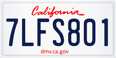 CA license plate 7LFS801