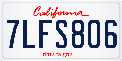 CA license plate 7LFS806