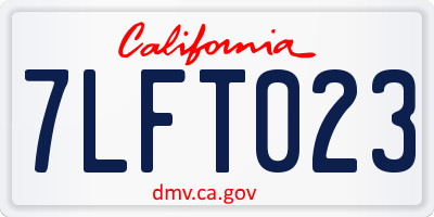 CA license plate 7LFT023