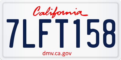 CA license plate 7LFT158