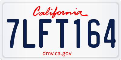 CA license plate 7LFT164