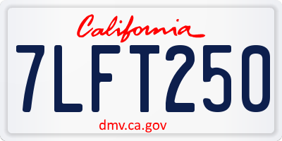 CA license plate 7LFT250