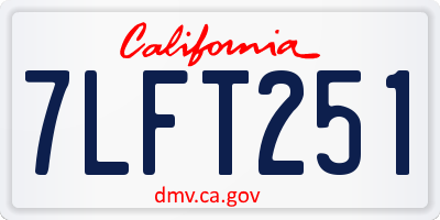 CA license plate 7LFT251